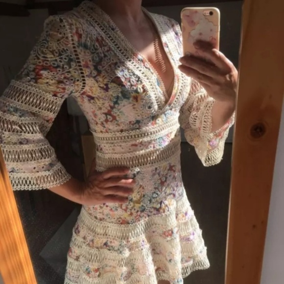 😱LAST 1😱NWOT DROP WAIST FLORAL LACE DRESS - Picture 4 of 6